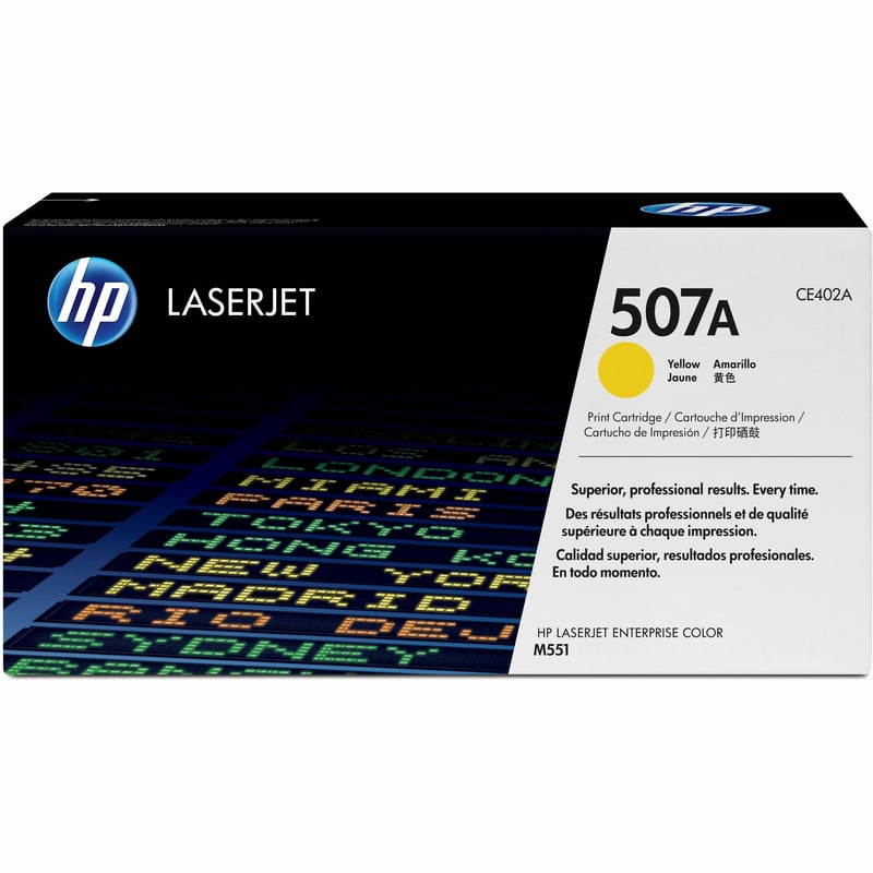 HP 507A (CE402A) Original Laser Toner Cartridge - Single Pack - Yellow - 1 Each - Thumbnail 1