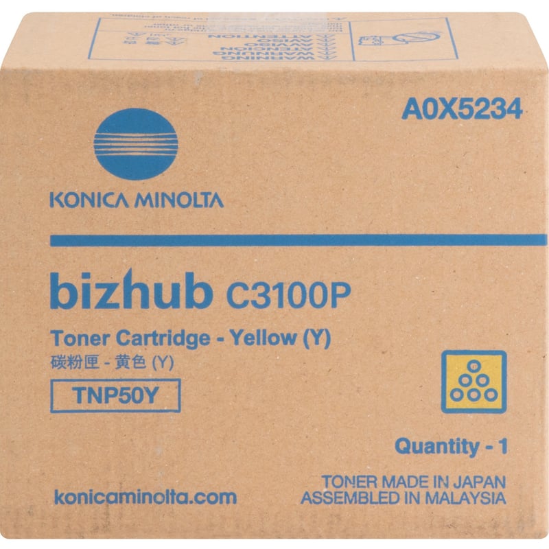 Konica Minolta TNP50Y Original Laser Toner Cartridge - Yellow - 1 Each - Thumbnail 1