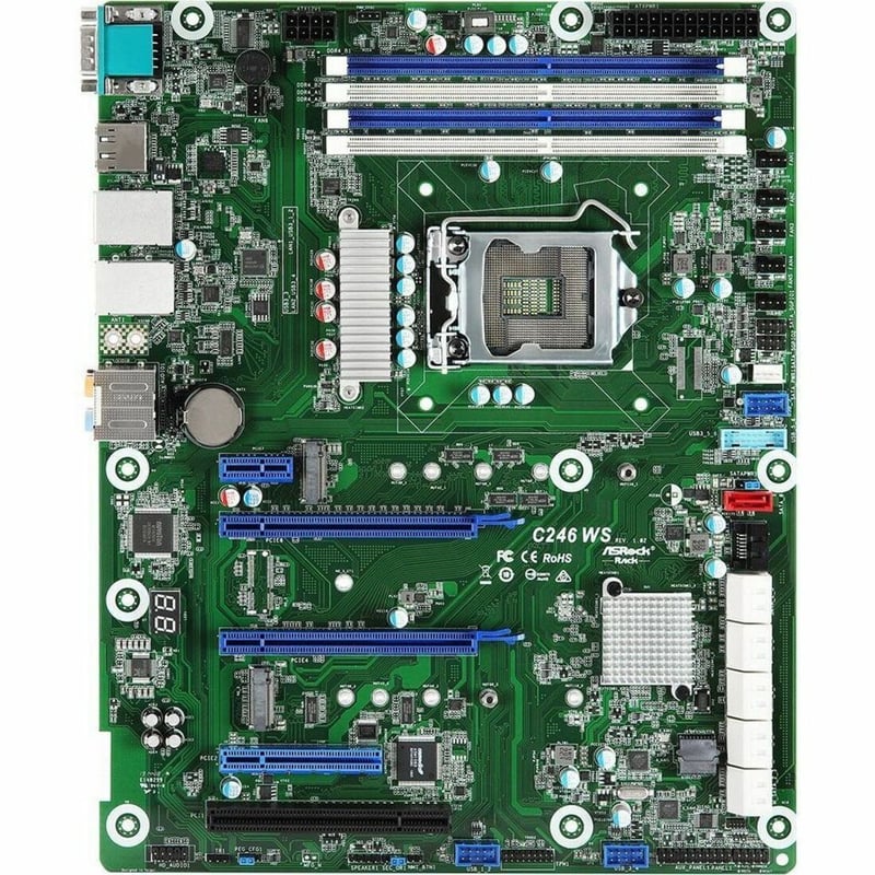 ASROCK RACK C246 WS ATX SERVER MOTHERBOARD LGA 1151 INTEL C246 - Thumbnail 1