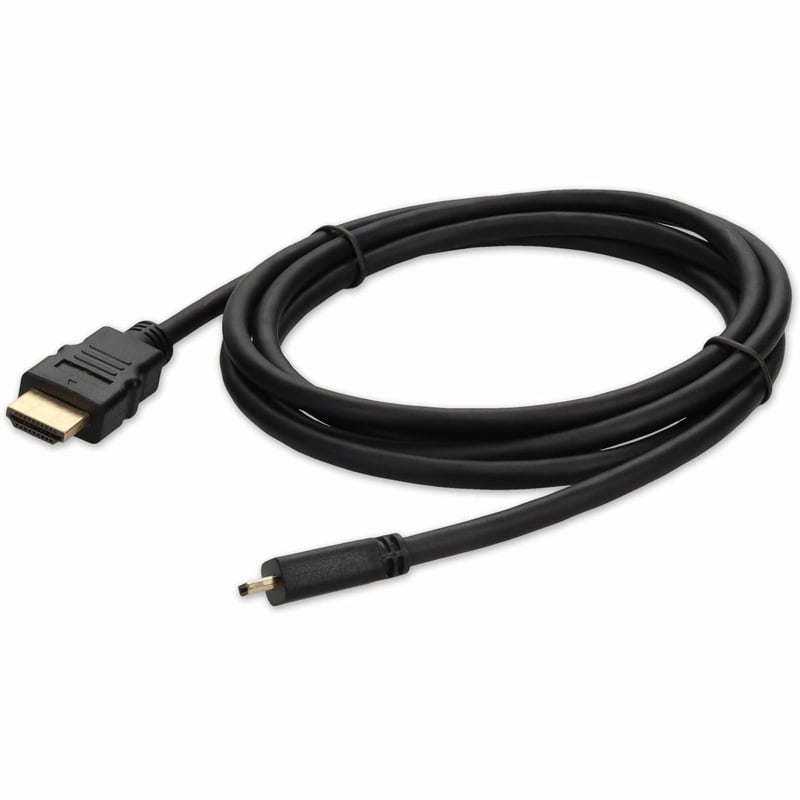 AddOn 6ft HDMI 1.4 Male to Micro-HDMI 1.4 Male Black Cable For Resolution Up to 4096x2160 (DCI 4K) - Thumbnail 1