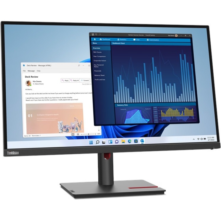 Lenovo ThinkVision T27p-30 27" Class Webcam 4K UHD LCD Monitor - 16:9 - Black - Thumbnail 4