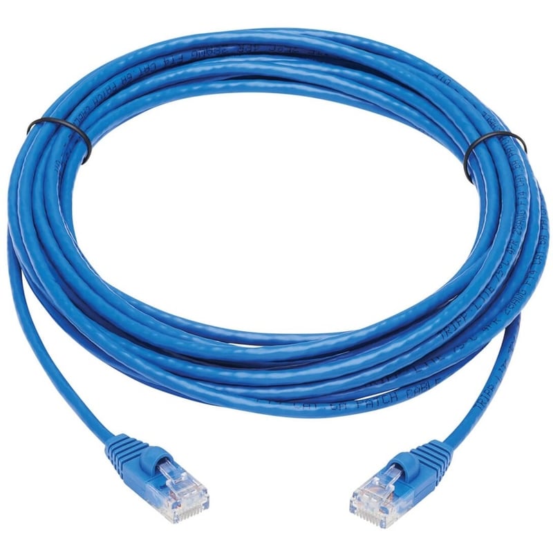 Eaton Tripp Lite Series Cat6a 10G Snagless Molded Slim UTP Ethernet Cable (RJ45 M/M), Blue, 20 ft. (6.09 m) - Thumbnail 2