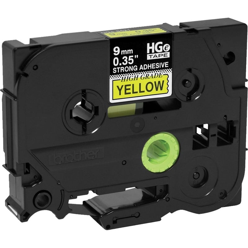 Brother HGES6215PK Black on Yellow Extra-Strength Adhesive Label Tape - Thumbnail 2