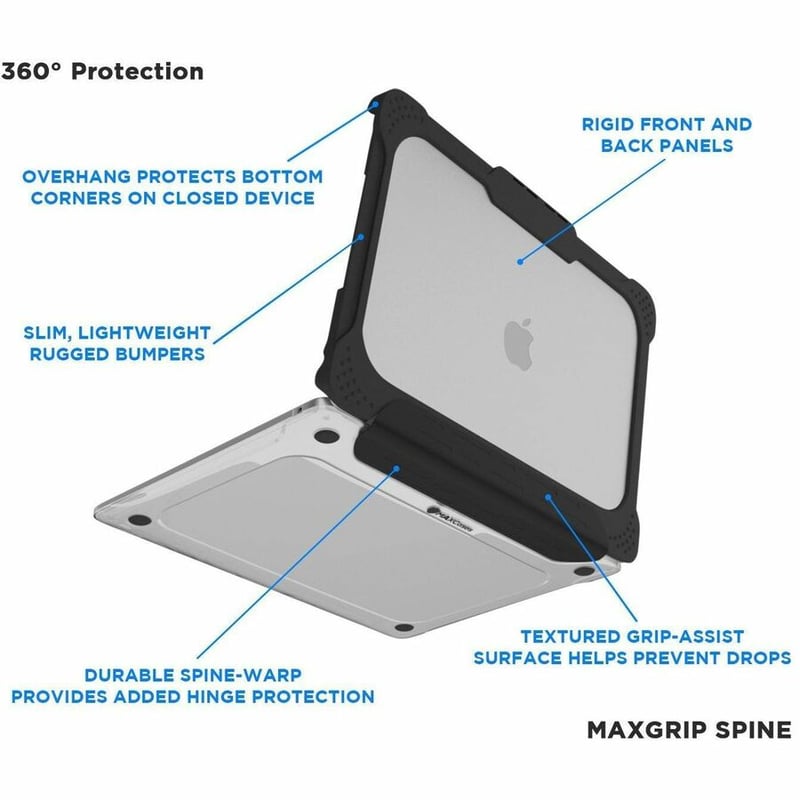 EXTREME SHELL-L FOR MACBOOK PRO 14 (2021 W/TOUCH ID - M1 PRO CHIP ) (BLACK/CLEAR - Thumbnail 2