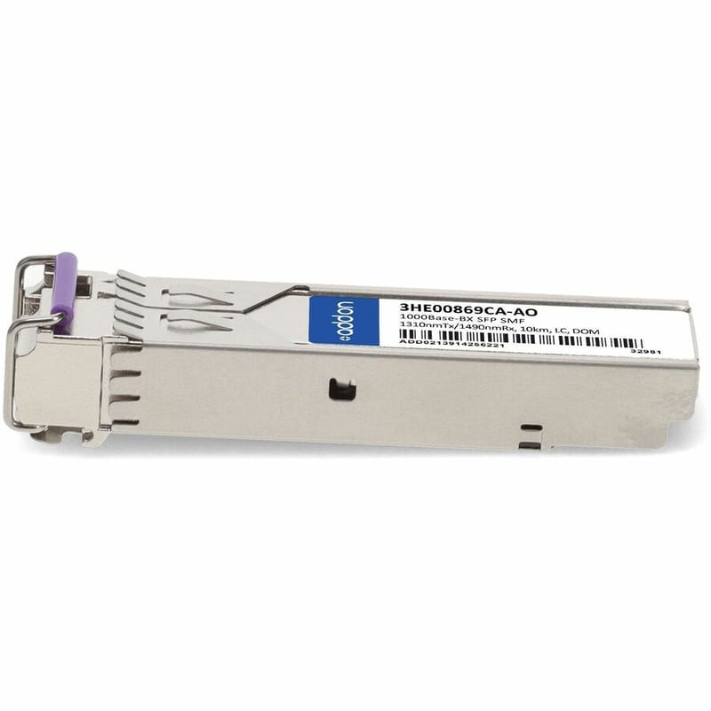 AddOn Alcatel-Lucent Nokia® 3HE00869CA Compatible TAA 1000Base-BX SFP Transceiver (SMF, 1310nmTx/1490nmRx, 10km, LC, DOM) - Thumbnail 2