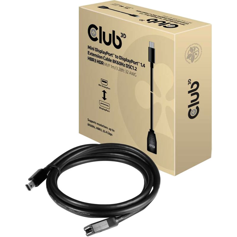 Club 3D DisplayPort/Mini DisplayPort Extension Audio/Video Cable - Thumbnail 3