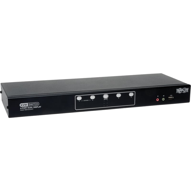 Tripp Lite by Eaton 4-Port Dual Monitor DVI KVM Switch with Audio and USB 2.0 Hub, Cables included - Thumbnail 1