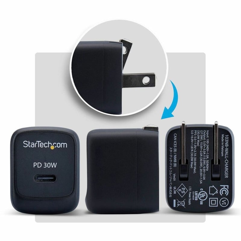 30W USBC WALL CHARGER PORTABLE GAN CHARGER 5V/9V/15/20V - Thumbnail 3