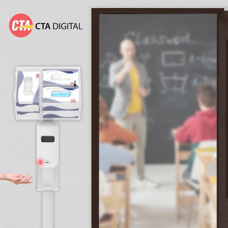 CTA Digital: Premium Thin Profile Sanitizing Station (White) - Thumbnail 2