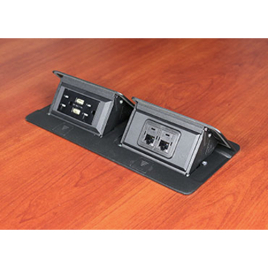 Wiremold Cord Ended deQuorum Dual Flip-Up Unit with USB - Thumbnail 5