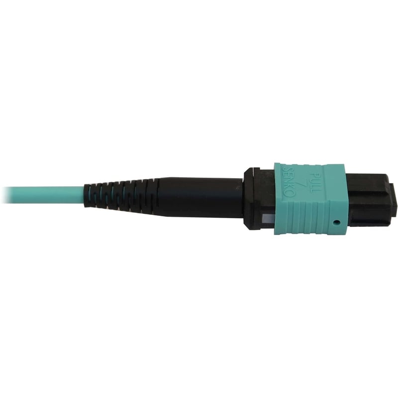 Eaton Tripp Lite Series 40/100/400G Multimode 50/125 OM3 Fiber Optic Cable (12F MTP/MPO-PC to 4x Duplex LC/PC F/M), LSZH, Aqua, 5 m (16.4 ft.) - Thumbnail 2