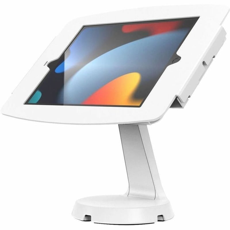 IPAD 10.2IN SPACE ENCLOSURE MAST COUNTER STAND - WHITE - Thumbnail 1