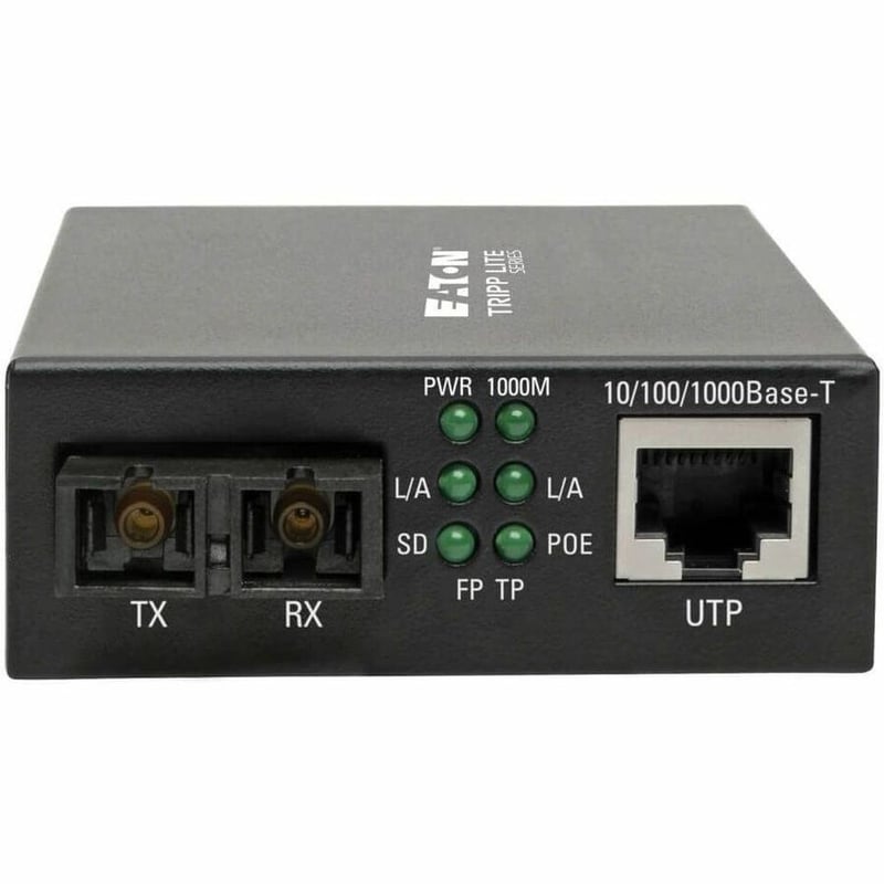 Tripp Lite by Eaton Gigabit Multimode Fiber to Ethernet Media Converter POE+ - 10/100/1000 SC 850 nm 550M (1804.46 ft.) - Thumbnail 3