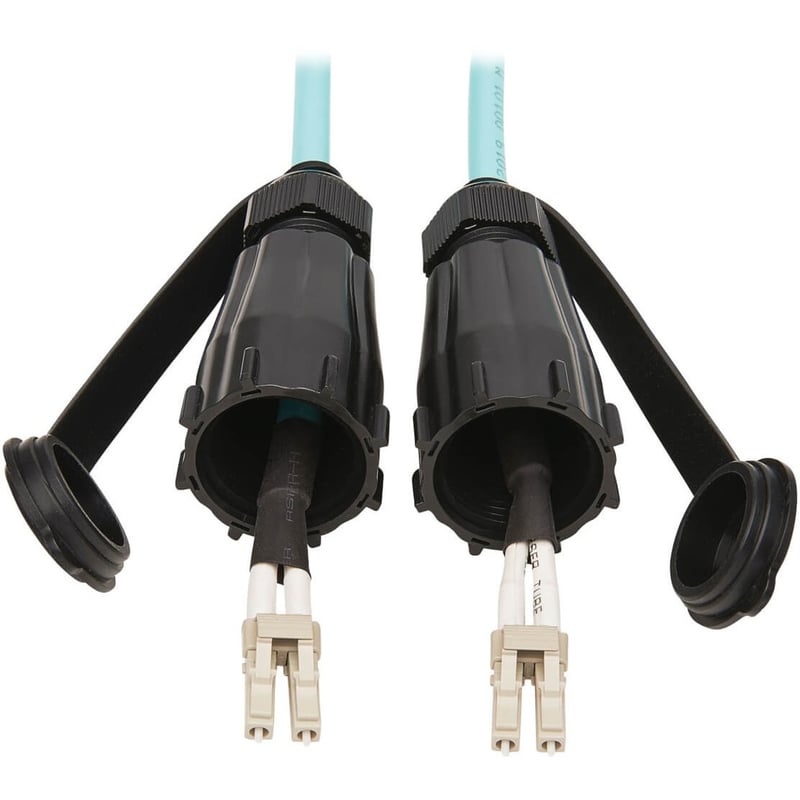 Eaton Tripp Lite Series 10Gb Rigid Industrial Duplex Multimode 50/125 OM3 Fiber Patch Cable (LC/LC) - IP68, Aqua, 5 m (16.4 ft.) - Thumbnail 1