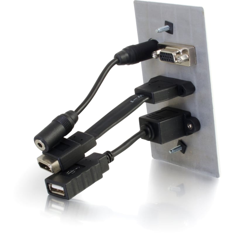 C2G HDMI, VGA, 3.5mm Audio and USB Pass Through Wall Plate - Single Gang - Thumbnail 3