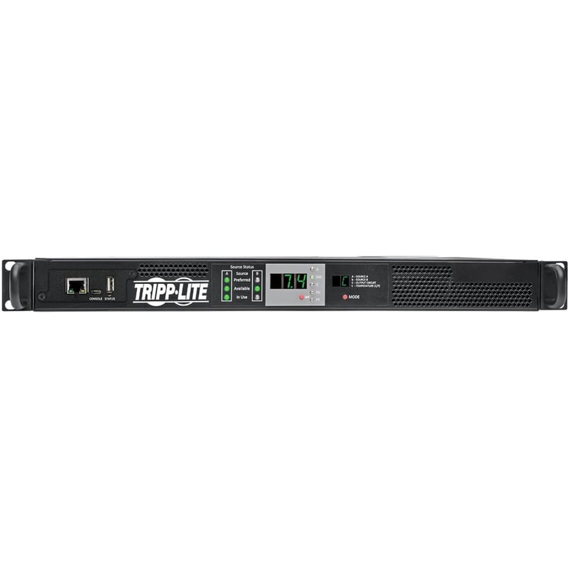 Eaton Tripp Lite Series 7.7kW Single-Phase 200-240V Monitored Automatic Transfer Switch PDU, Two 32A IEC309 32A Blue Inputs, 1 IEC309 32A Outlet, 1U - Thumbnail 4