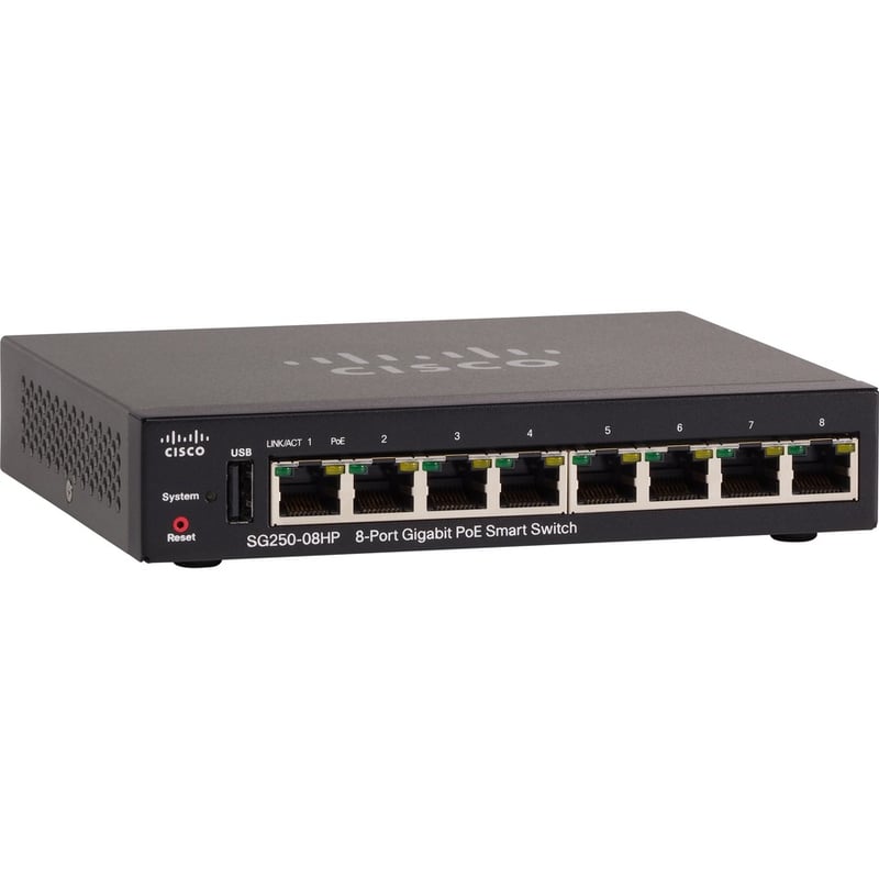 Cisco SG250-08HP 8-Port Gigabit PoE Smart Switch - Thumbnail 2