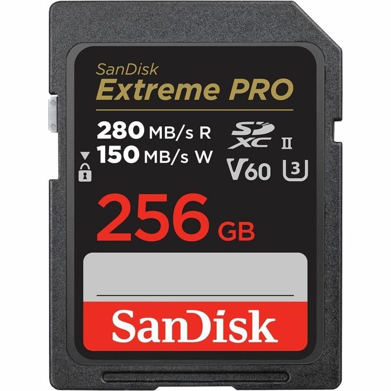 SanDisk Extreme PRO 256 GB Class 10/UHS-II (U3) V60 SDXC - 1 Pack - Thumbnail 3