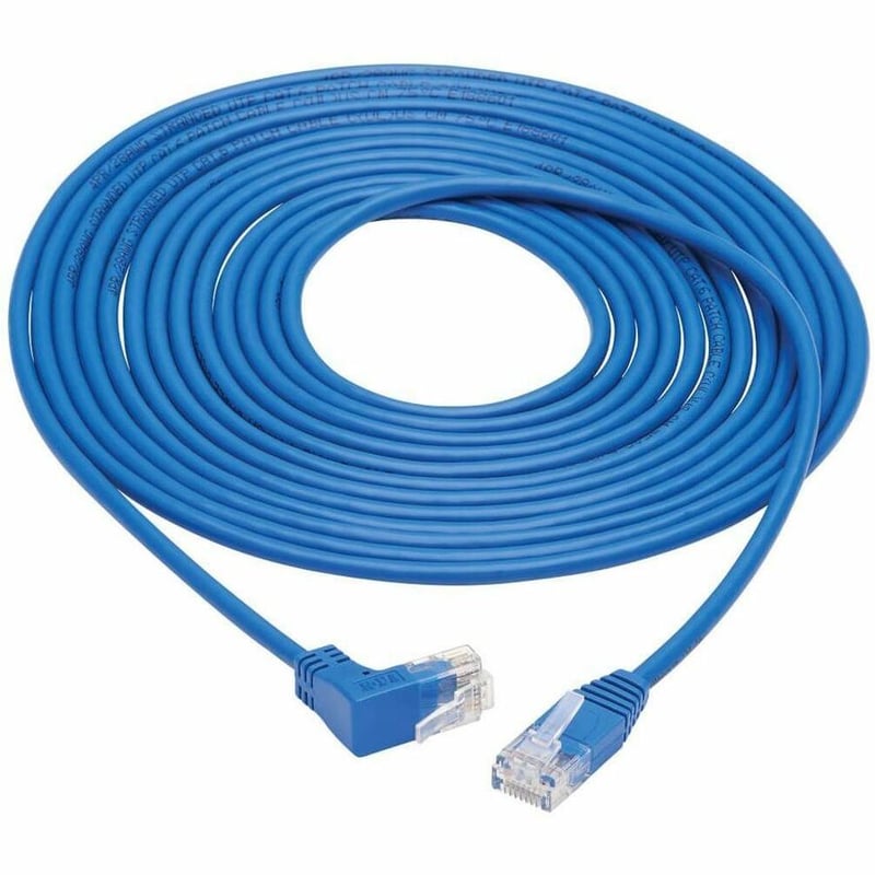 Tripp Lite by Eaton Up-Angle Cat6 Gigabit Molded Slim UTP Ethernet Cable (RJ45 Right-Angle Up M to RJ45 M) Blue 15 ft. (4.57 m) - Thumbnail 2