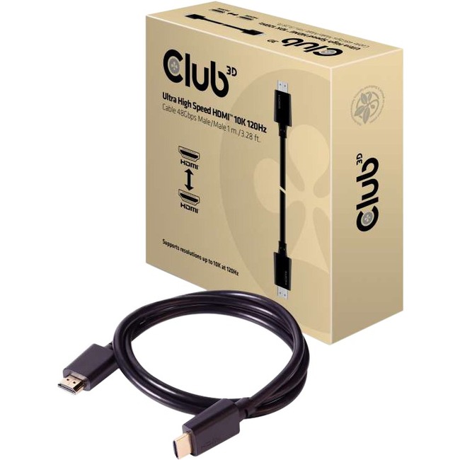 Club 3D Ultra High Speed HDMI Cable 10K 120Hz 48Gbps M/M 1 m./3.28 ft. - Thumbnail 1