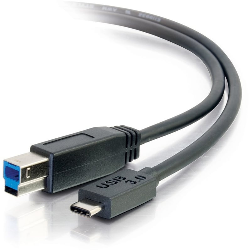 C2G 3ft USB 3.1 Gen 1 USB Type C to USB B Cable M/M - USB C Cable Black - Thumbnail 1