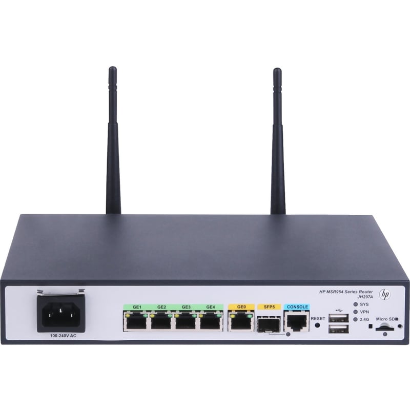 HPE MSR954-W Wi-Fi 4 IEEE 802.11n Ethernet Wireless Router - Thumbnail 1