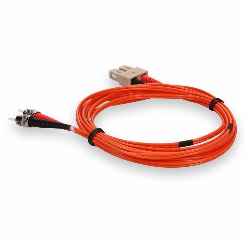 AddOn 10m ST to SC Orange OM1 Duplex OFNR (Riser-Rated) MMF Fiber Patch Cable - Thumbnail 3