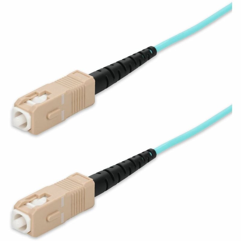 AddOn 95m SC to SC Aqua OM4 Simplex OFNR (Riser-Rated) Fiber Patch Cable - Thumbnail 2