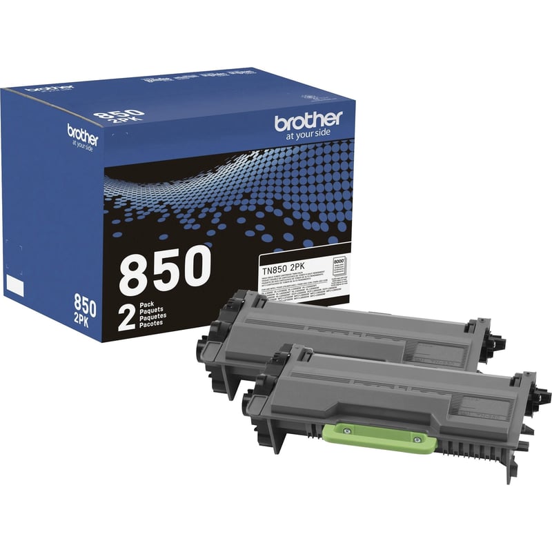Brother TN-850 Original High Yield Laser Toner Cartridge - Twin-pack - Black - 2 / Box - Thumbnail 1