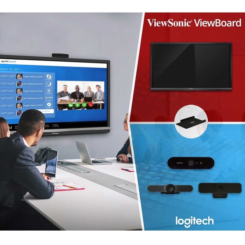 ViewSonic IFP7550 75 Inch ViewBoard 4K Interactive Flat Panel Display with 20-Point Touch, Integrated Microphone and HDMI, RJ45