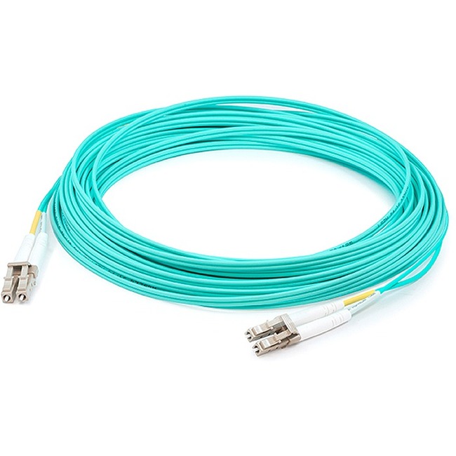 AddOn 44m LC to LC Aqua OM4 Duplex OFNR (Riser-Rated) Fiber Patch Cable