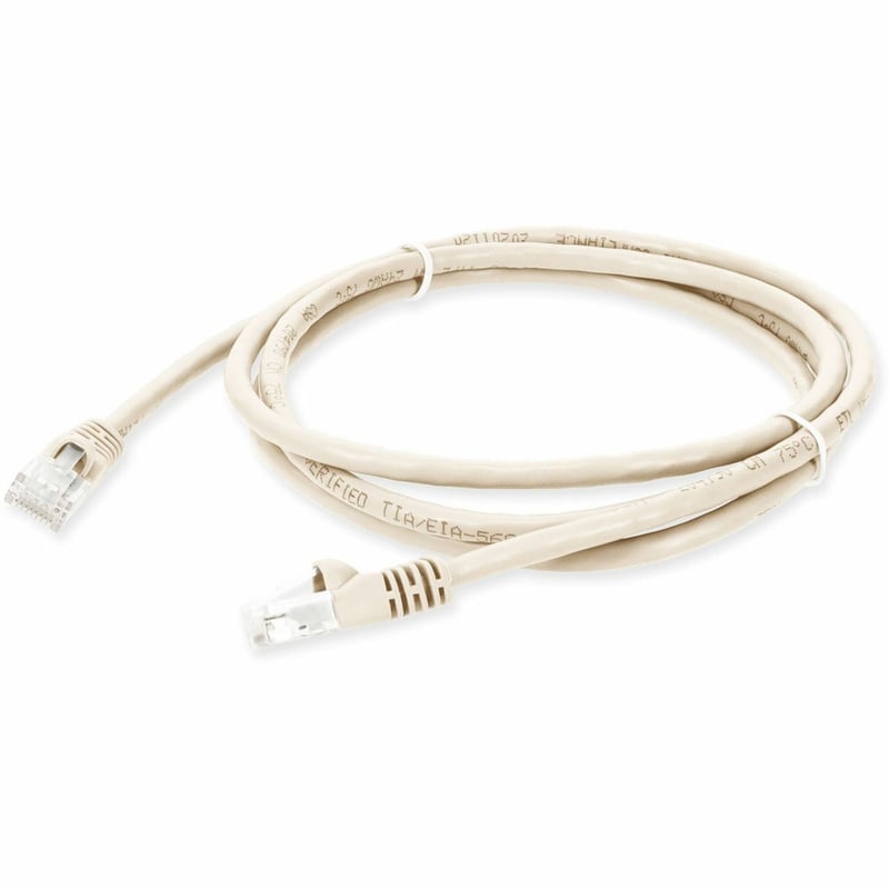 AddOn 3ft Beige CAT 5E PVC Ethernet Cable Snagless Bubble Boot RJ-45 M/M - Thumbnail 1