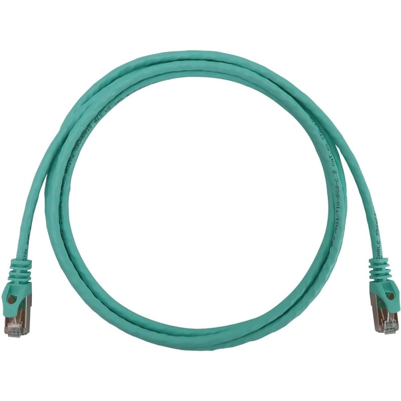 Eaton Tripp Lite Series Cat6a 10G Snagless Shielded Slim STP Ethernet Cable (RJ45 M/M), PoE, Aqua, 5 ft. (1.5 m) - Thumbnail 1