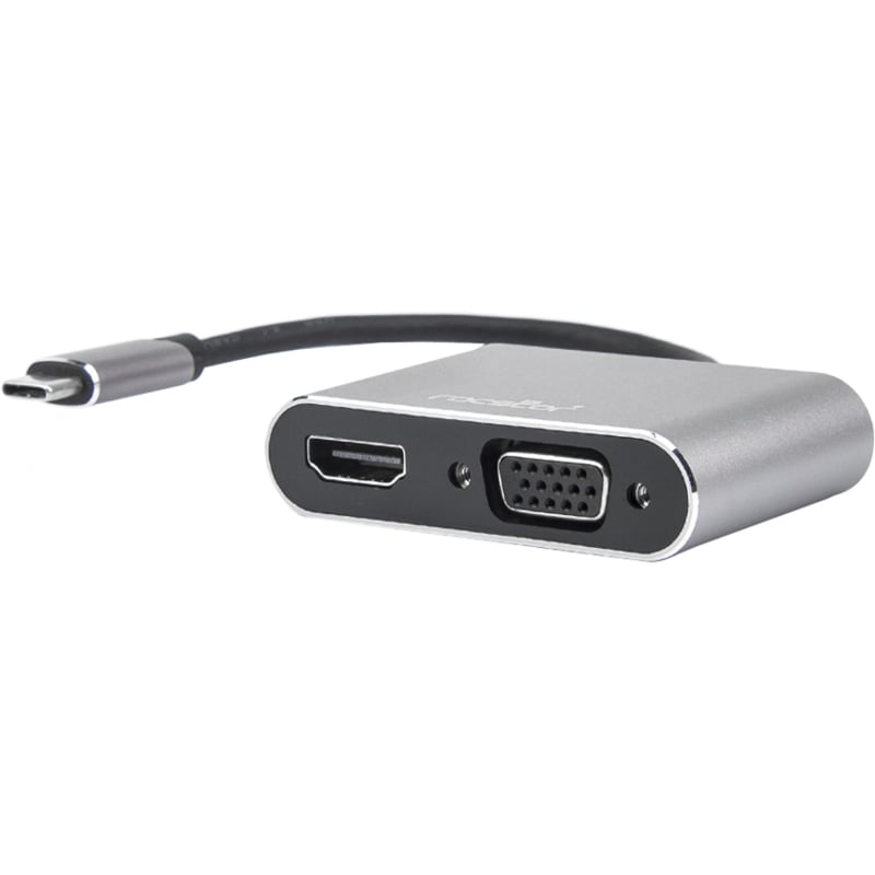 Rocstor Premium USB-C to HDMI & VGA Dual Port Adapter - HDMI 4K @30Hz, VGA 1080p - USB Type- C to 1x HDMI & 1x VGA - 2-Port Adapter - for Mac and Windows - 4Kx2K 30Hz HDMI Resolutions up to 3840x2160, VGA Resolutions up to 1920x10 - Thumbnail 5