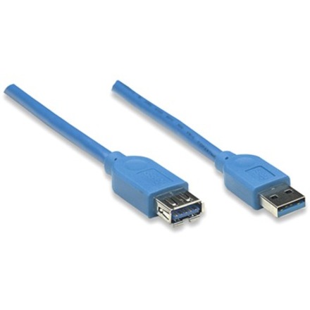 SUPERSPEED USB EXTENSION CABLE A MALE / A FEMALE, 2 M, BLUE - Thumbnail 2