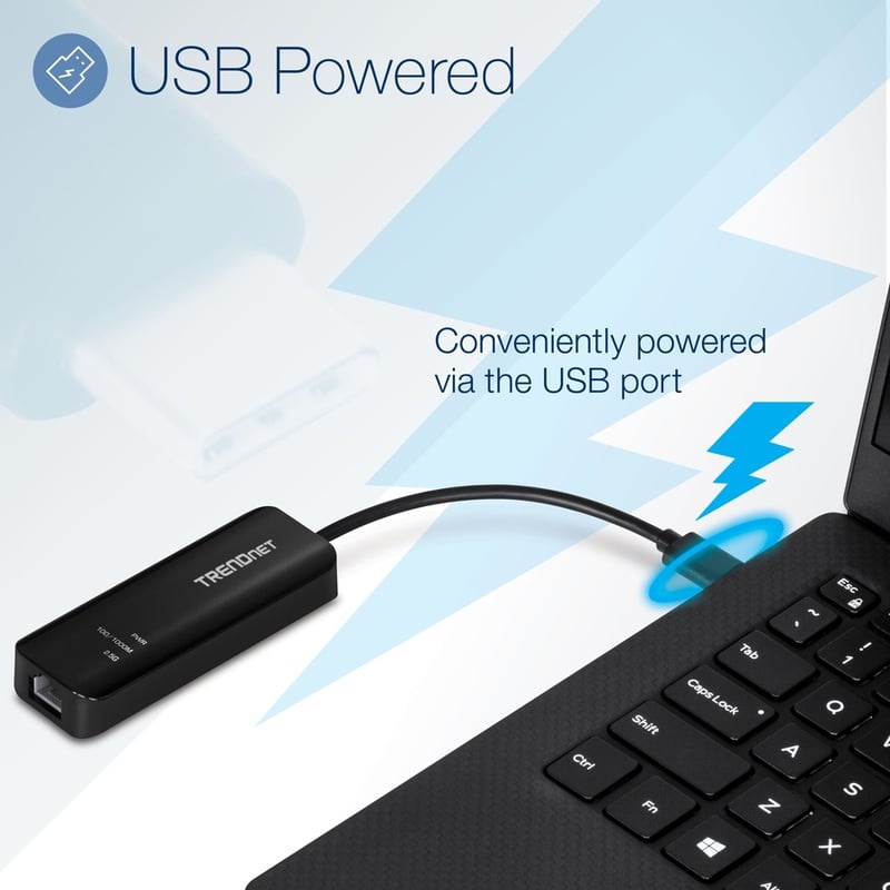 TRENDnet USB-C 3.1 To 2.5GBase-T Ethernet Adapter, IEEE 802.3bz 2.5GBASE-T Compliant, Supports Up to 2.5Gbps connection Speeds, Supports 802.1p (CoS) And 802.1Q (VLAN), Black, TUC-ET2G (V2.0R) - Thumbnail 5