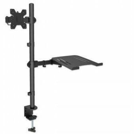 Desk Mount for Monitors & Laptop Combo (Full Motion), For screens: 10-27" , Laptop up to 17" , Clamp Assembly, VESA compatability: 75x75 and 100x100mm - check the dimensions of the four mounting holes on back of screen to ensure it fits, Max 8kg, - Thumbnail 2