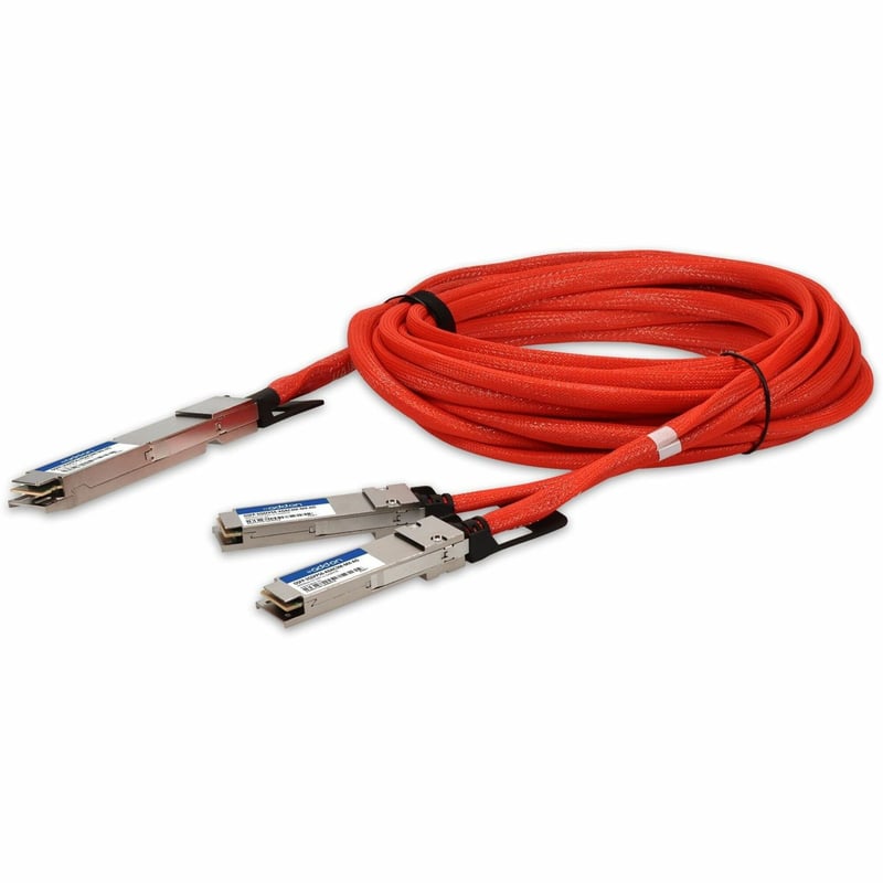AddOn Mellanox® Compatible TAA 400GBase-CU OSFP to 2xQSFP56 Direct Attach Cable Direct Attach Cable (Active Twinax, 3m) - Thumbnail 1