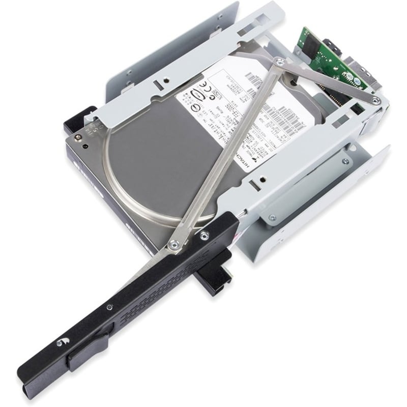 Icy Dock TurboSwap MB171SP-1B Drive Bay Adapter for 5.25" SATA, Serial Attached SCSI (SAS) - SATA Host Interface External - Black