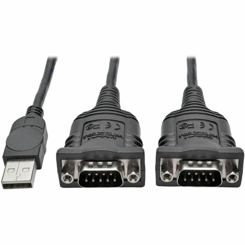 Eaton Tripp Lite Series 2-Port USB to DB9 Serial FTDI Adapter Cable with COM Retention (M/M), 6 ft. (1.83 m) - Thumbnail 1