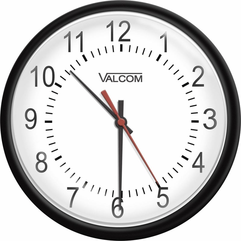 Valcom 16-Inch Analog Clock, Wireless, Battery - Thumbnail 1