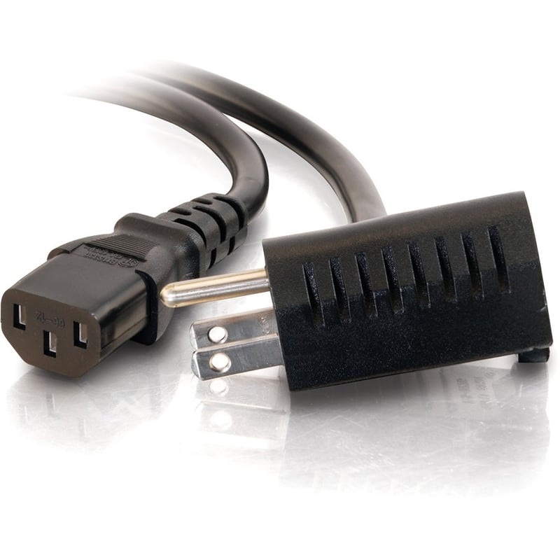 C2G 3ft 16 AWG Universal Power Cord With Extra Outlet - Thumbnail 1