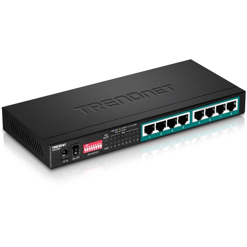 TRENDnet 8-Port Gigabit Long Range Poe+ Switch; TPE-LG80;65W Poe Budget; Ethernet/Network Switch; Long-Range Poe+ Extends Range Up to 200M (656 ft.); 16 Gbps Switching Capacity; Lifetime Protection - Thumbnail 2