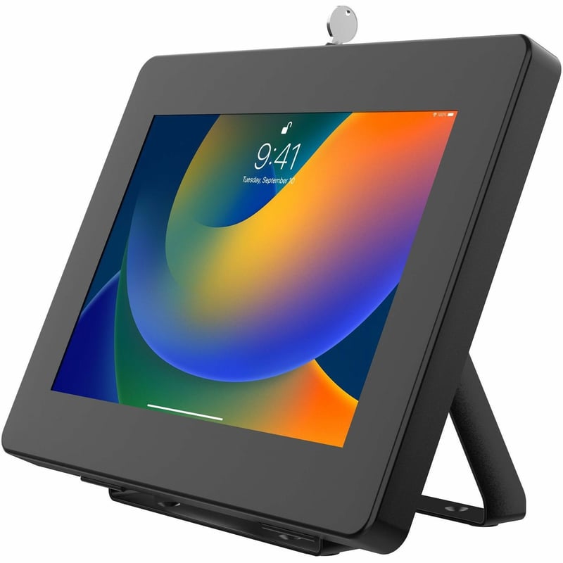 CTA Digital Full Rotation Desk Mount with Universal Security Enclosure (Black) - Thumbnail 1