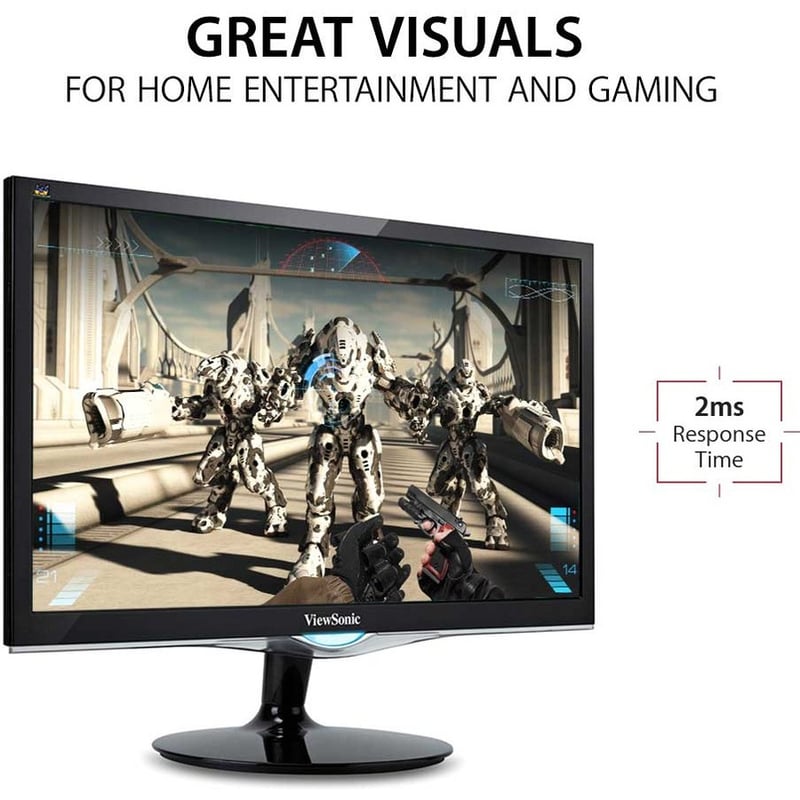 ViewSonic VX2452MH 24 Inch 2ms 60Hz 1080p Gaming Monitor with HDMI DVI and VGA inputs - Thumbnail 2