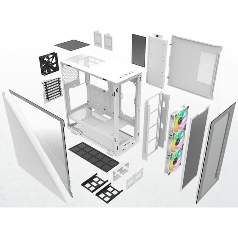 Thermaltake Divider 300 TG Snow ARGB Mid Tower Chassis - Thumbnail 2