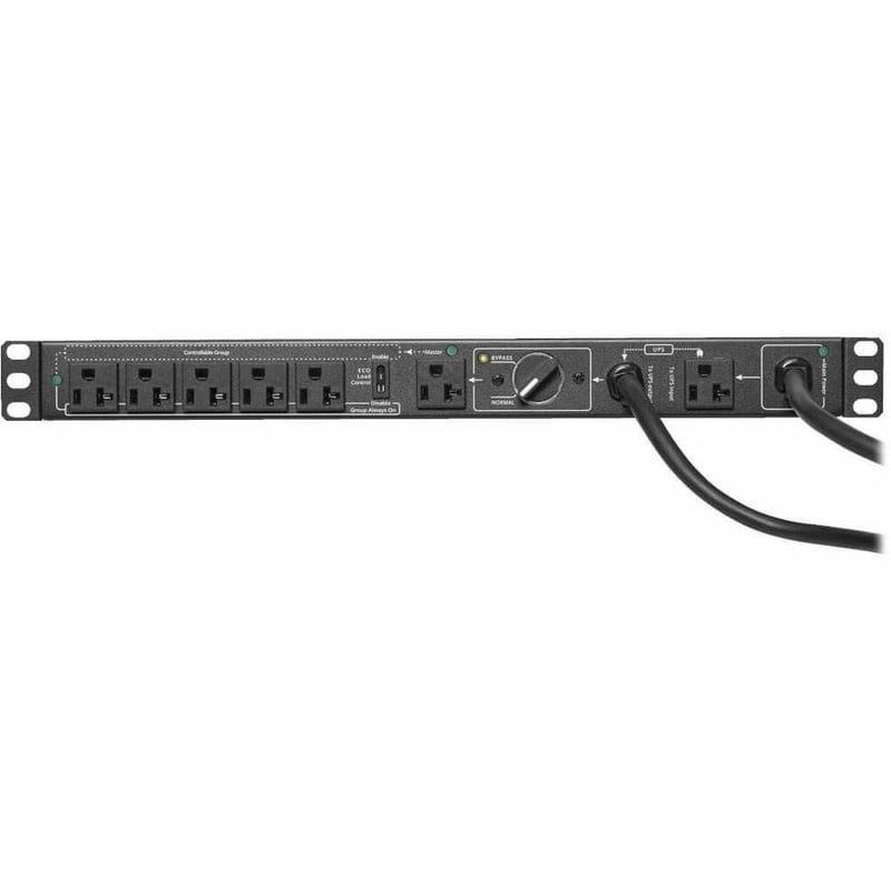 Tripp Lite by Eaton PDU 100-125V 16A Single-Phase Hot-Swap PDU with Manual Bypass - 6 NEMA 5-20R Outlets 2 5-20P Inputs 1U Rack/Wall - Thumbnail 4