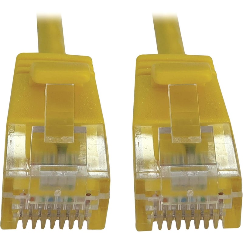 Eaton Tripp Lite Series Cat6a 10G Snagless Molded Slim UTP Ethernet Cable (RJ45 M/M), PoE, Yellow, 25 ft. (7.6 m) - Thumbnail 1