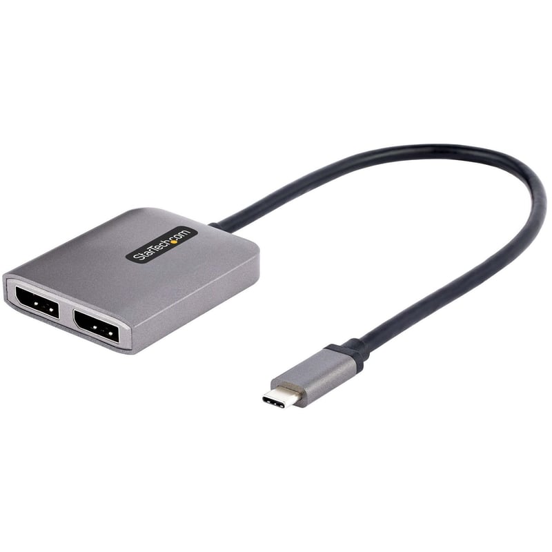 StarTech.com USB-C to Dual DisplayPort 1.4 Adapter, USB Type-C Multi-Monitor MST Hub, Dual 5K 60Hz DP Display Extender / Splitter, Windows - Thumbnail 1
