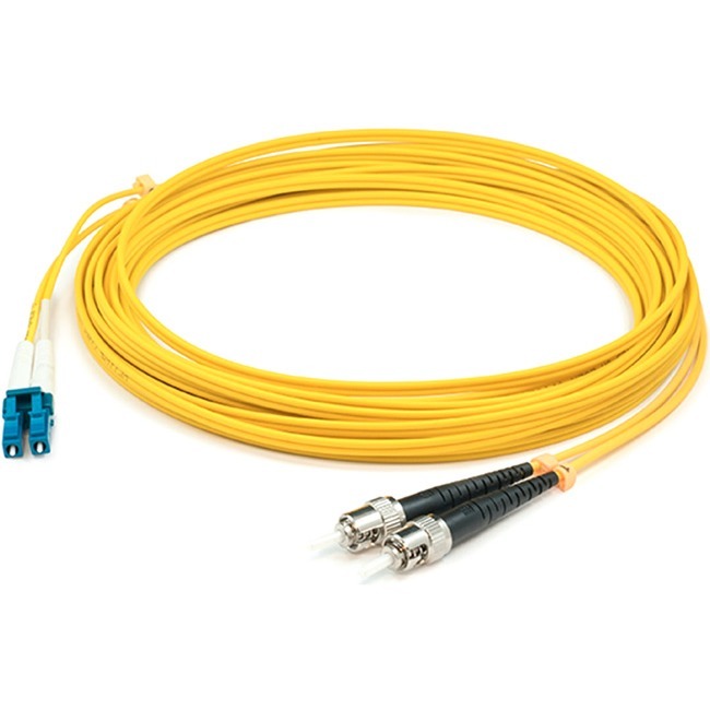 AddOn 33m ST to LC Yellow OS2 Duplex OFNP (Plenum-Rated) SMF Fiber Patch Cable